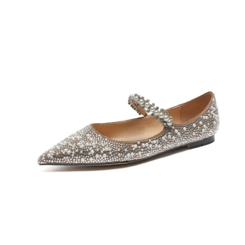 Crystal Pointed Toe Stiletto Heels for Banquet